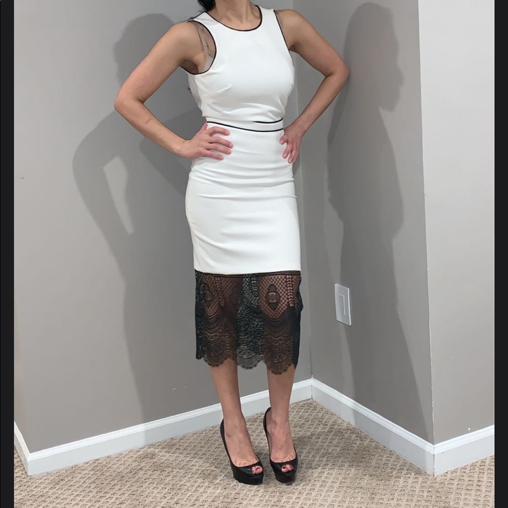 White and Black Lace Dress